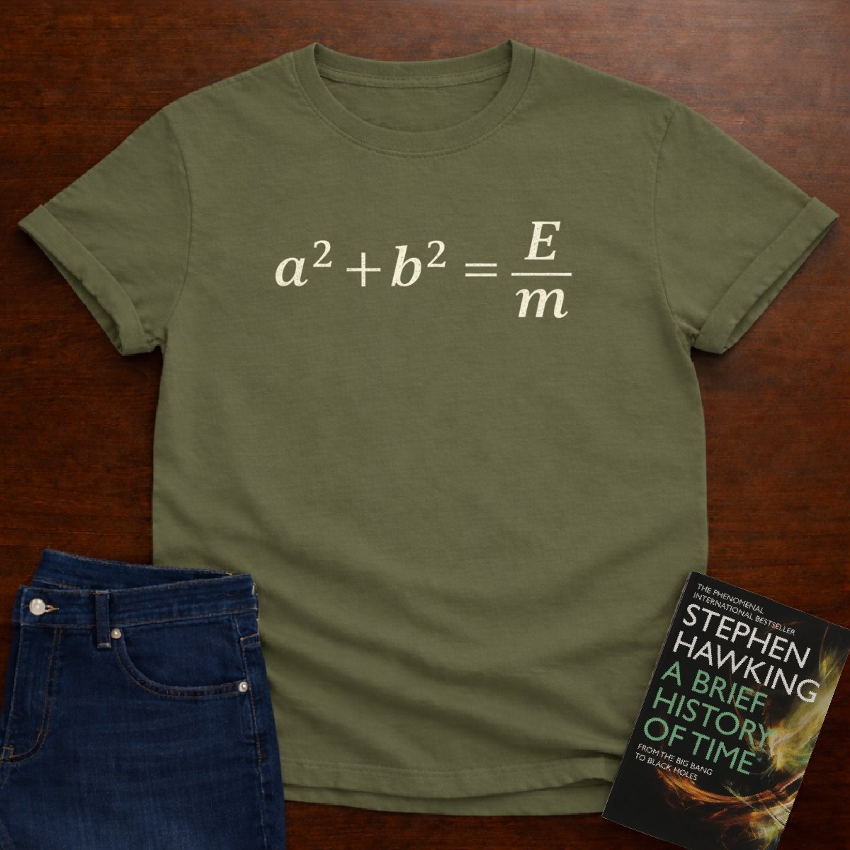 a² + b² = E / m. T-SHIRT – Military Green