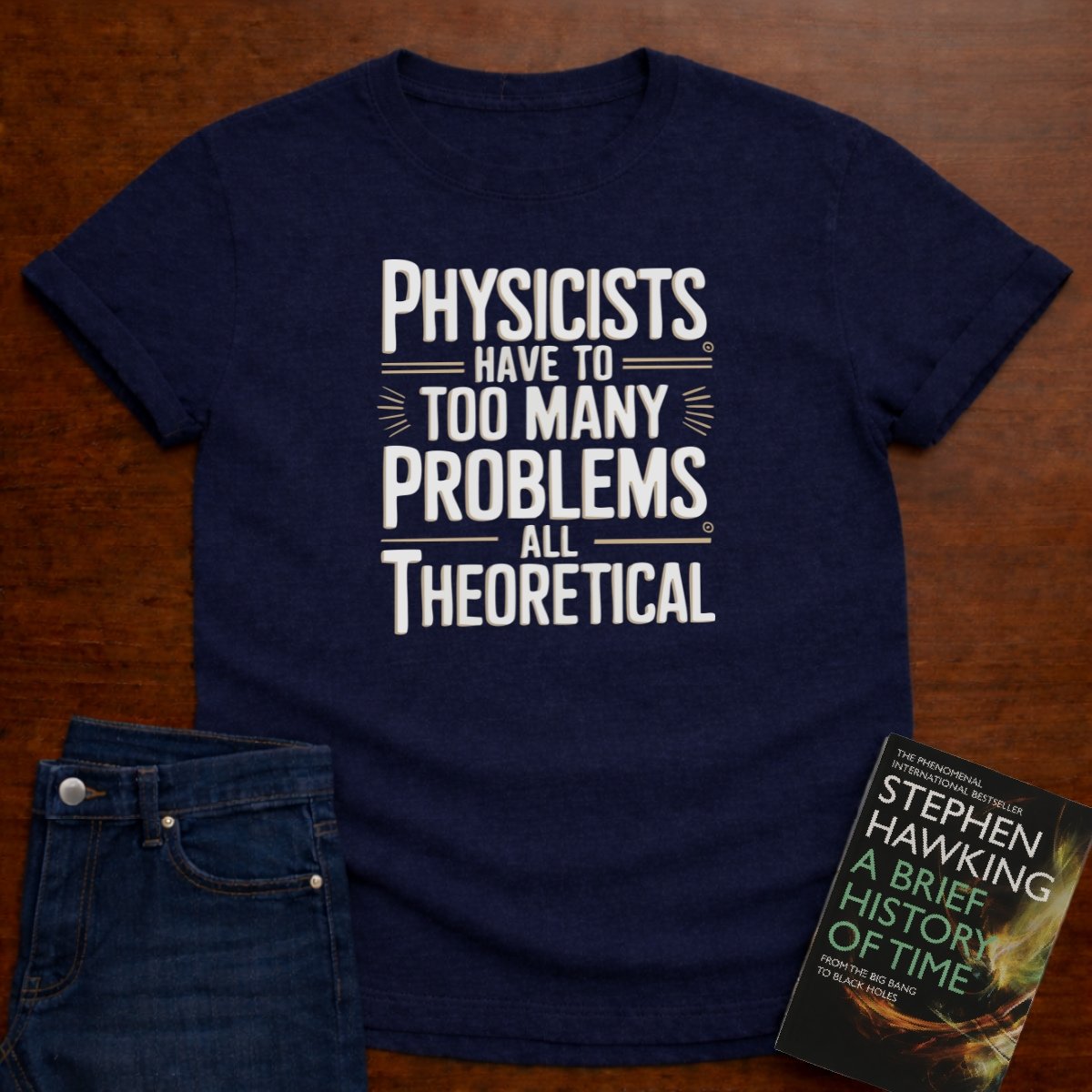 "All Theoretical" - Premium Physics Shirt – Navy