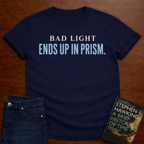 Bad Light Ends Up In Prism. T-Shirt in Navy