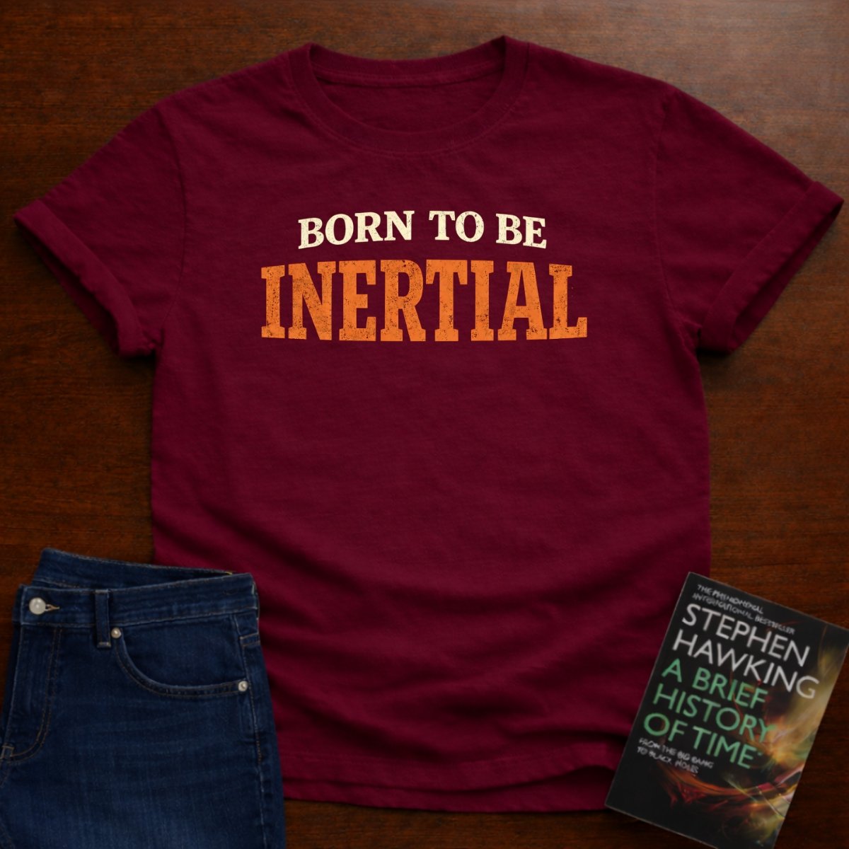 BORN TO BE INERTIAL T-SHIRT – Cardinal Red