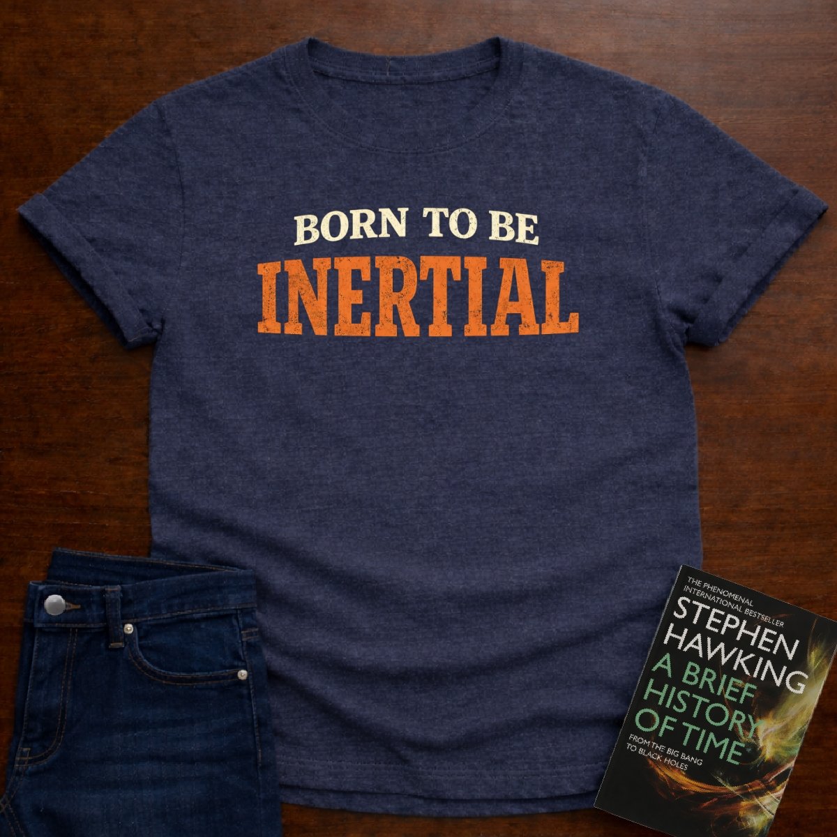 BORN TO BE INERTIAL T-SHIRT – Heather Navy