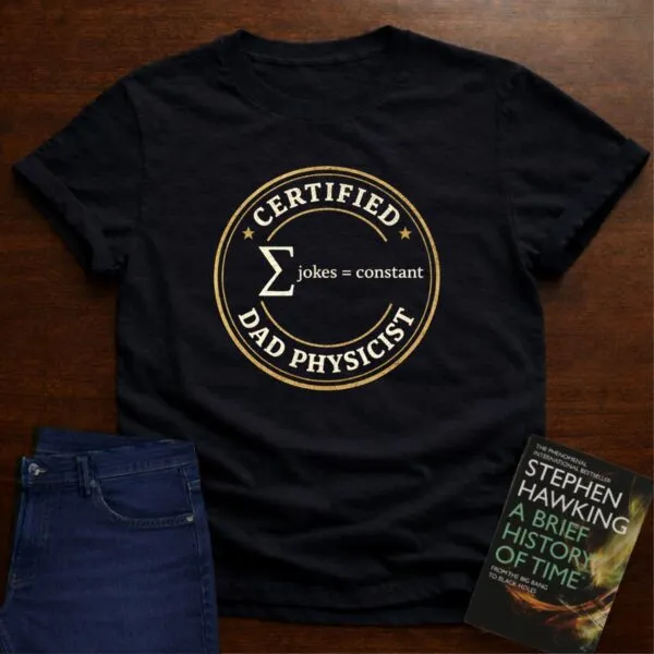 Certified Dad Physicist. T-Shirt in Black