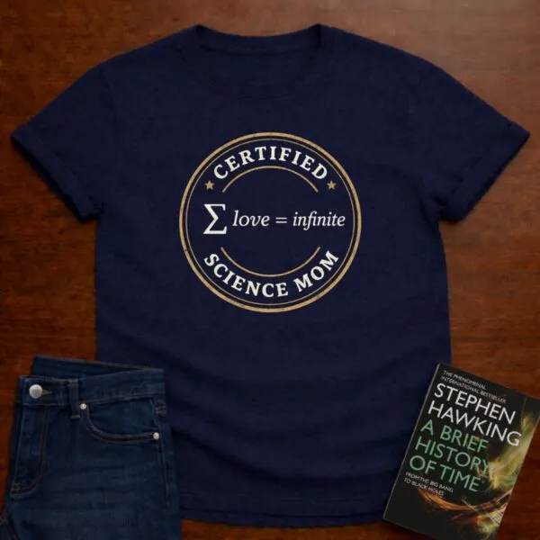 Certified Science Mom. T-Shirt in Navy