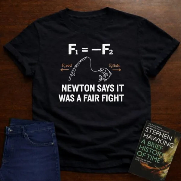 Copy of NEWTON SAYS IT WAS A FAIR FIGHT T-SHIRT in Black