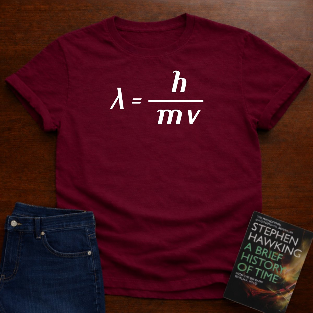 DE BROGLI EQUATION T-SHIRT – Cardinal Red
