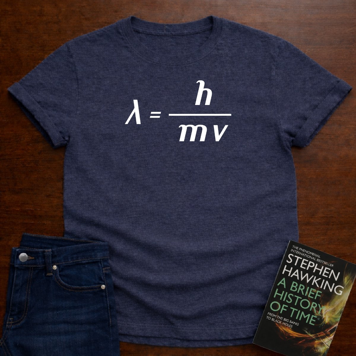 DE BROGLI EQUATION T-SHIRT – Heather Navy