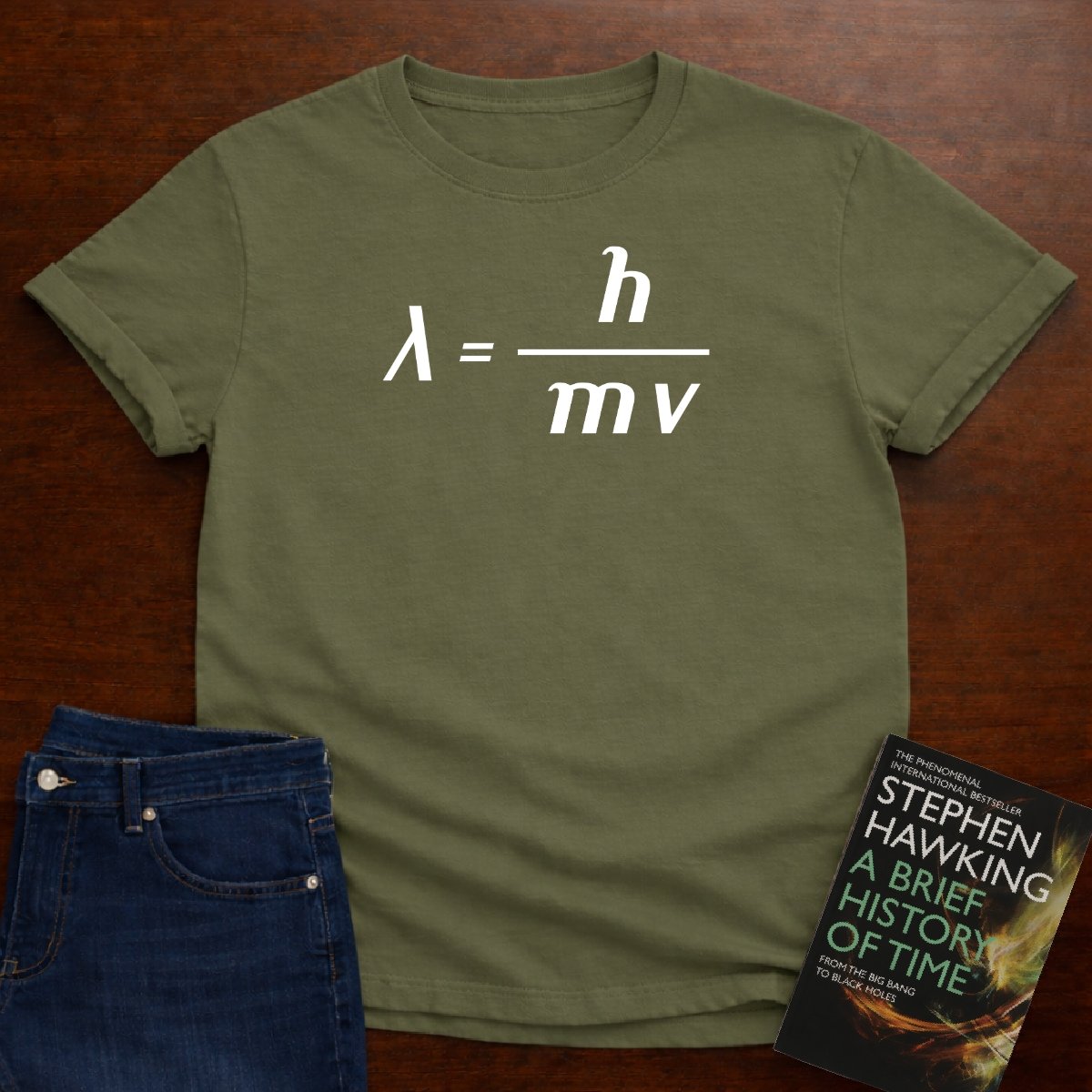 DE BROGLI EQUATION T-SHIRT – Military Green