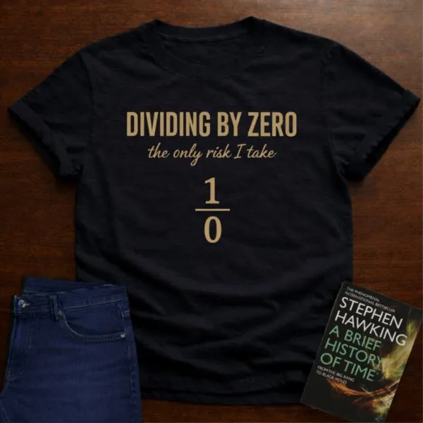 Dividing By Zero (The Only Risk I Take). T-Shirt in Black
