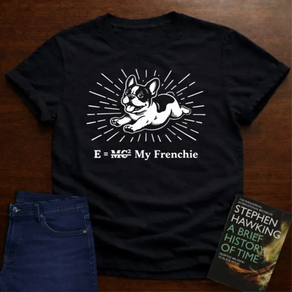 Energy = My Frenchie physics t-shirt in Black