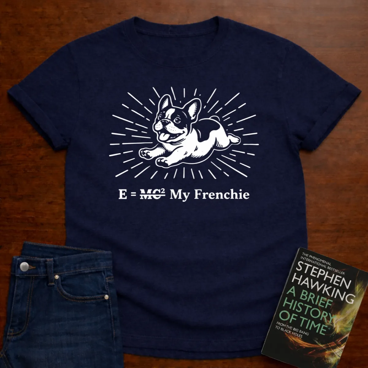 Energy = My Frenchie physics t-shirt in Navy