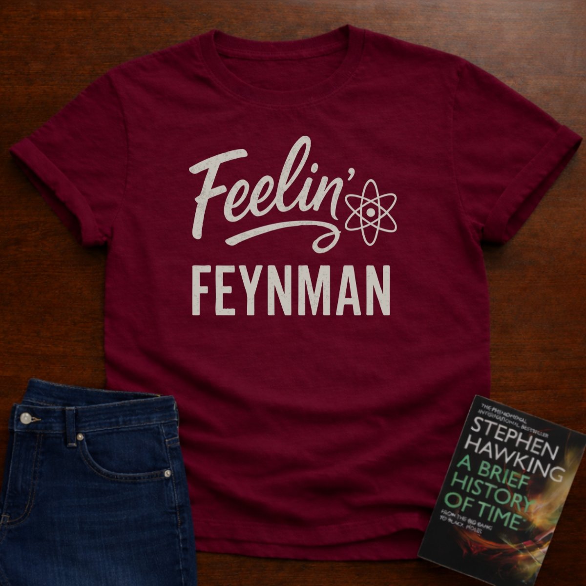 "Feelin' Feynman"- Premium Physics Shirt – Cardinal Red