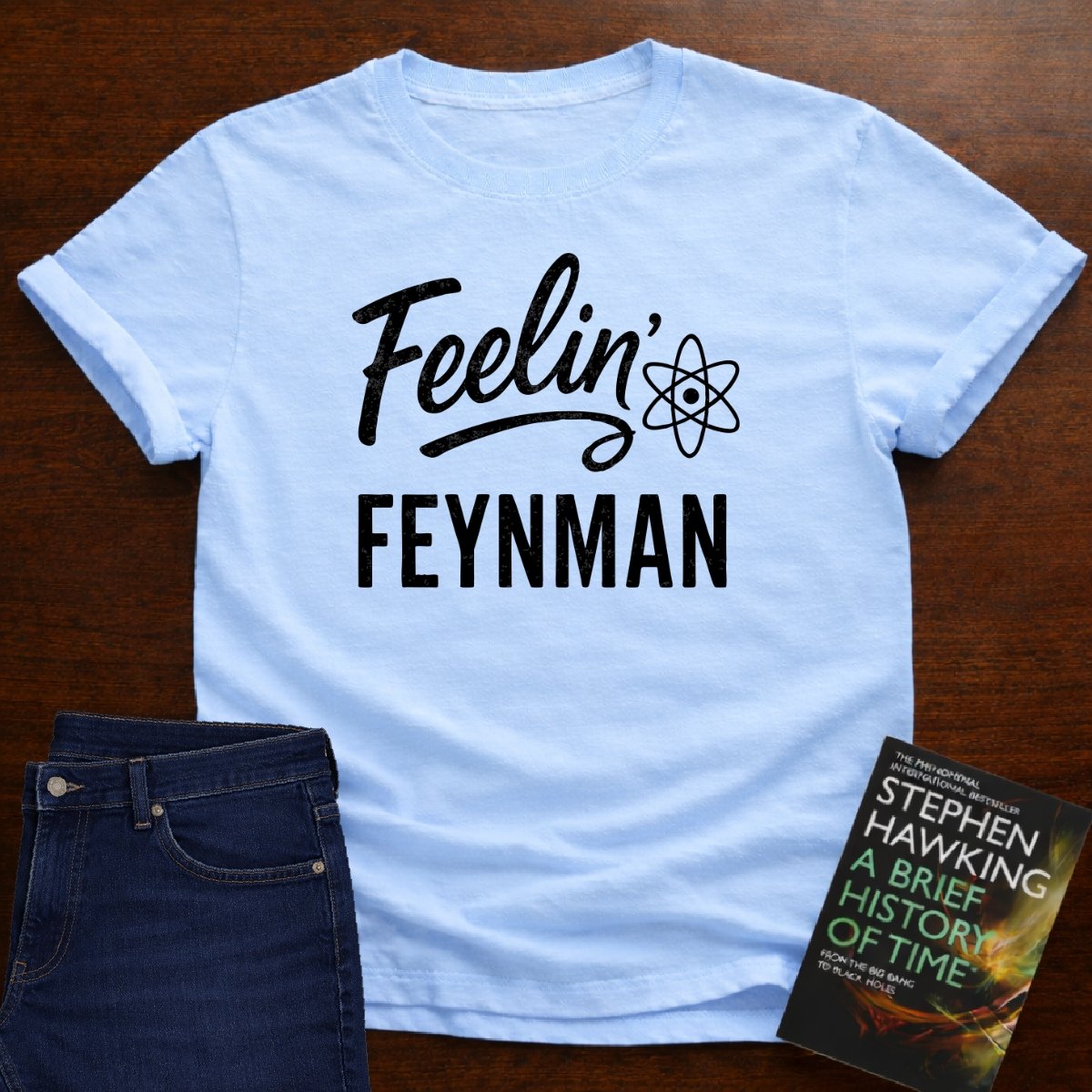 "Feelin' Feynman"- Premium Physics Shirt – Light Blue