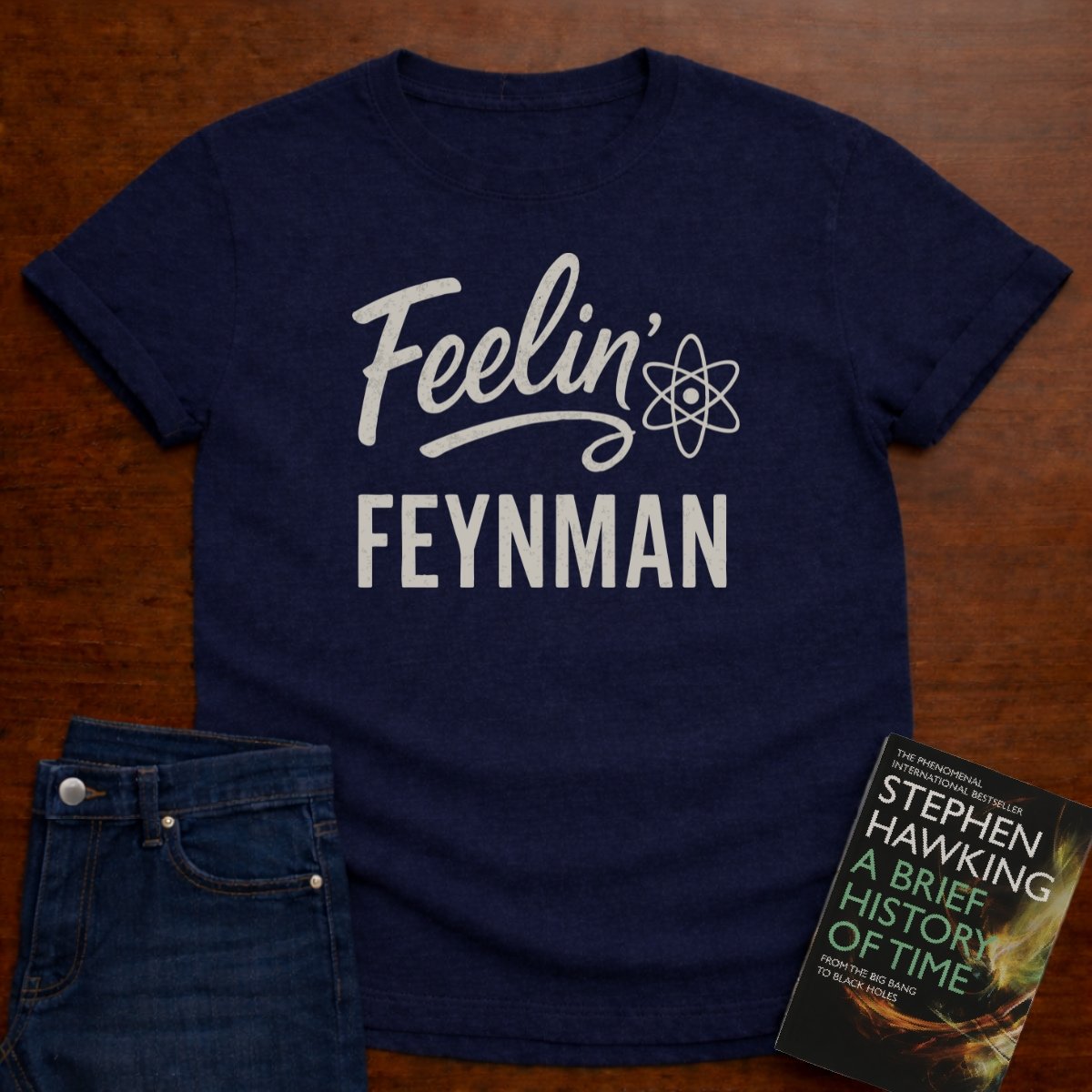 "Feelin' Feynman"- Premium Physics Shirt – Navy