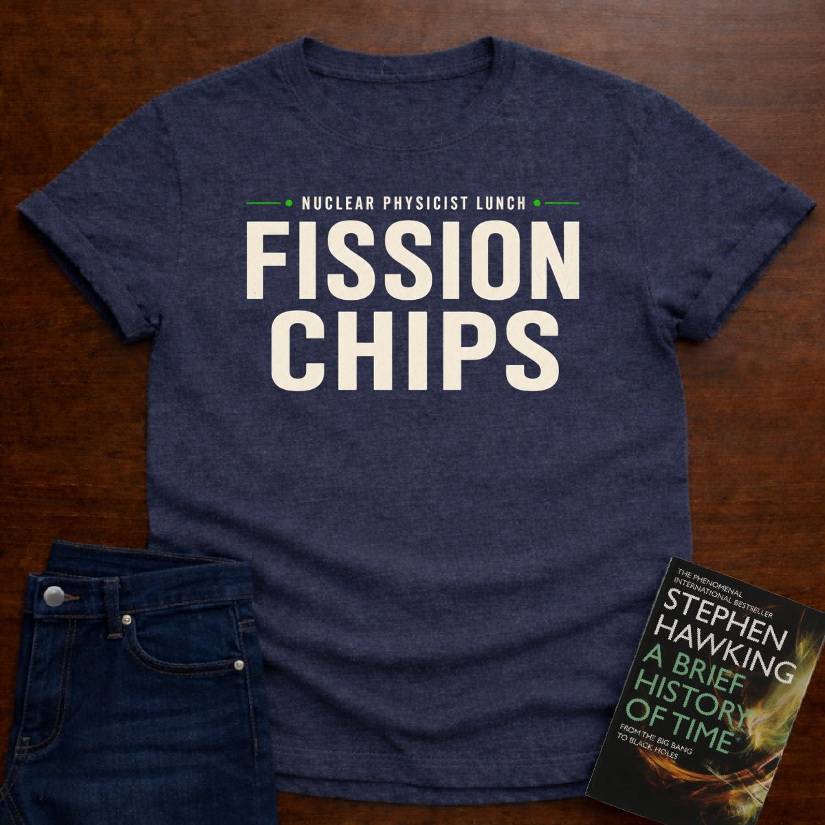 FISSION CHIPS. T-SHIRT – Heather Navy