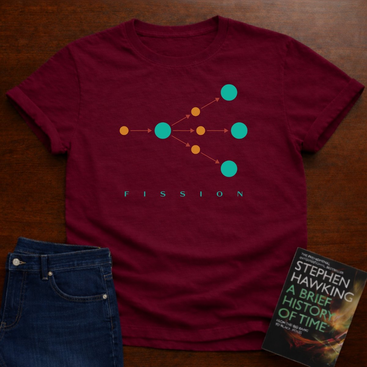 "Fission Diagram" - Premium Physics Shirt – Cardinal Red