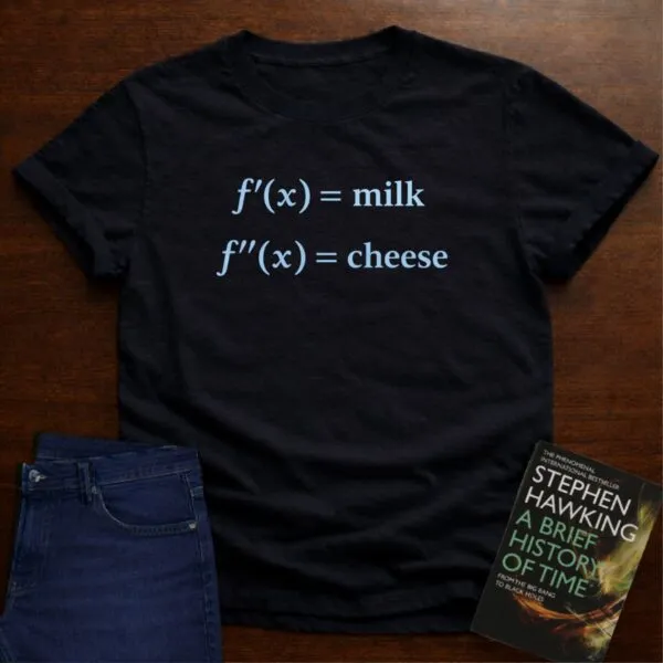 F'(X) = Milk, F''(X) = Cheese. T-Shirt in Black