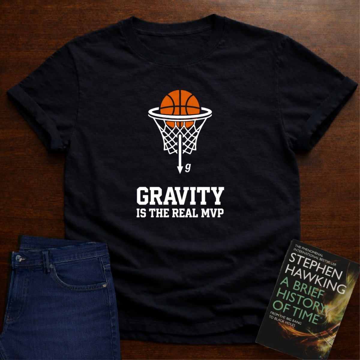 GRAVITY IS THE REAL MVP T-SHIRT – Black
