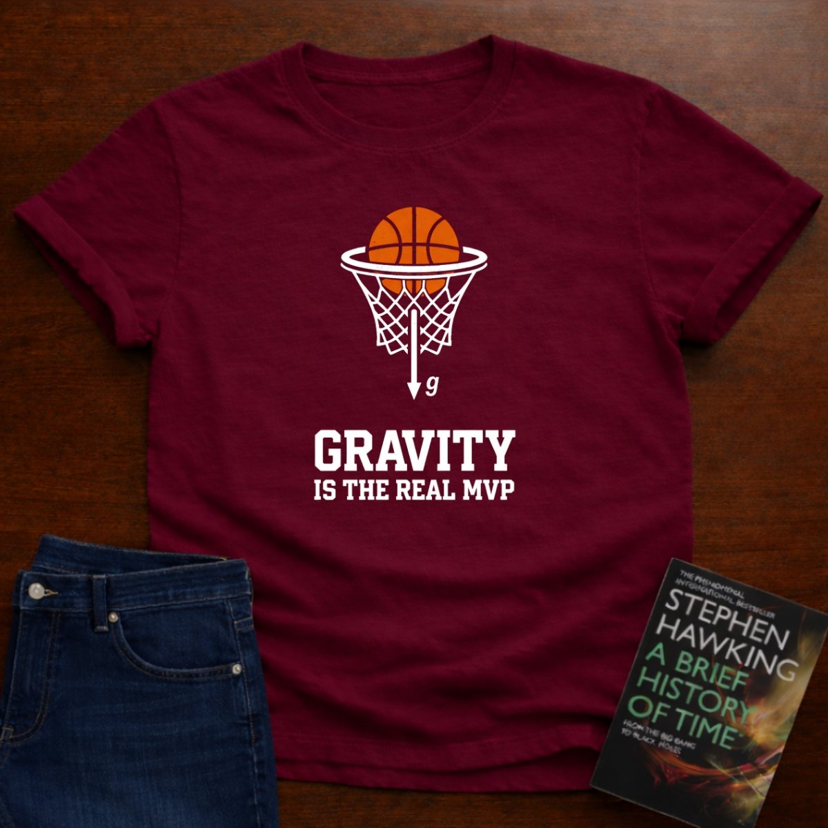 GRAVITY IS THE REAL MVP T-SHIRT – Cardinal Red