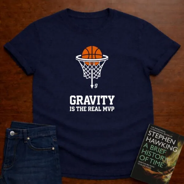 Gravity Is The Real Mvp T-Shirt in Navy