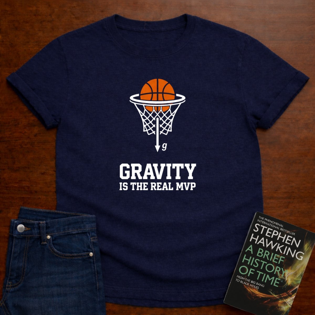 GRAVITY IS THE REAL MVP T-SHIRT – Navy