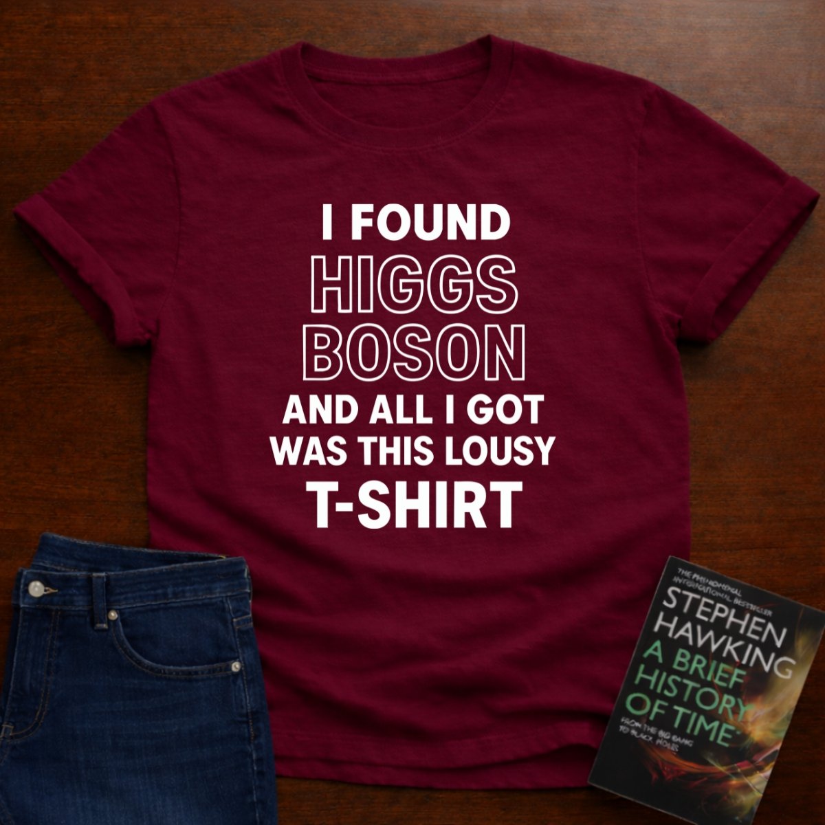 "Higgs Boson Humor"- Premium Physics Shirt – Cardinal Red