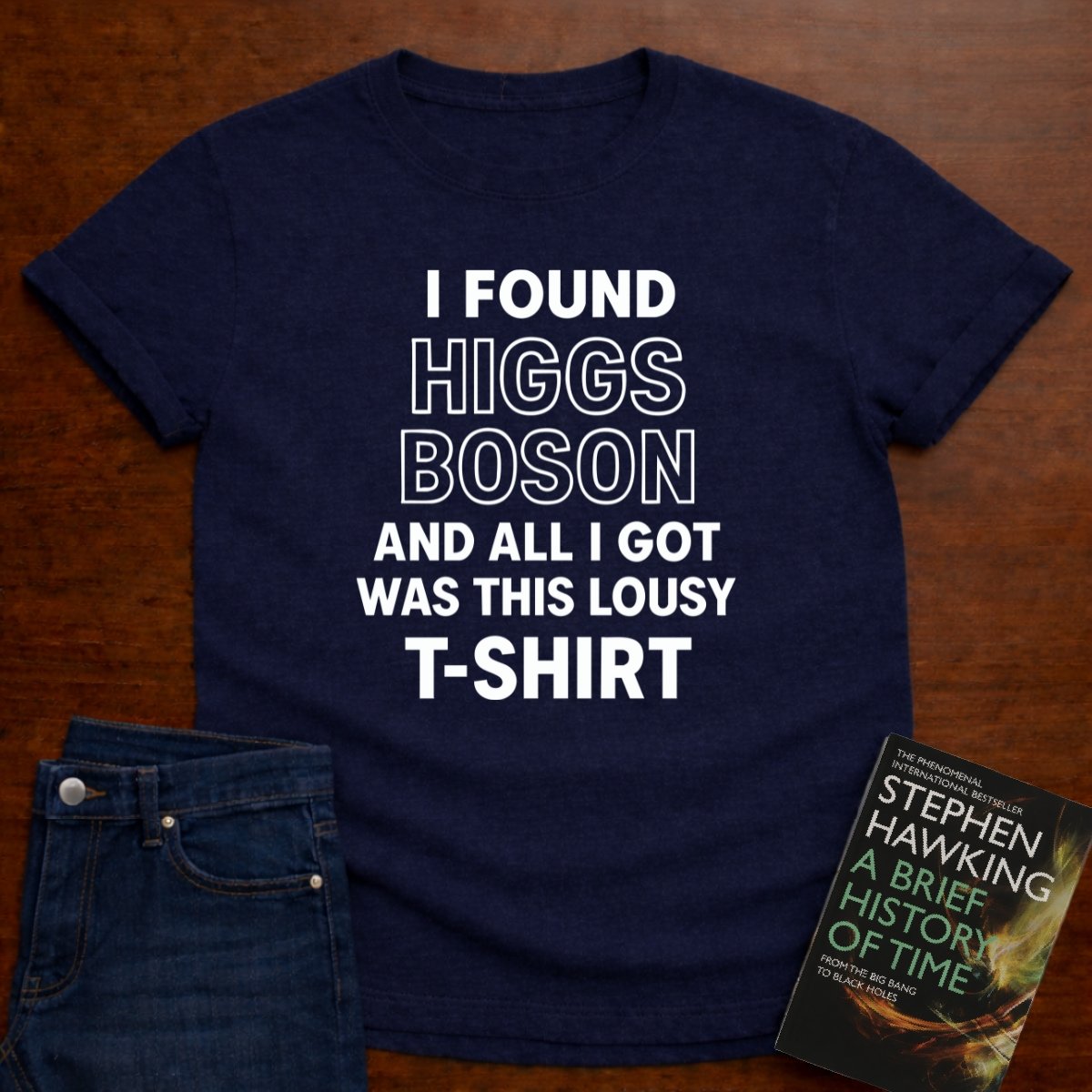 "Higgs Boson Humor"- Premium Physics Shirt – Navy
