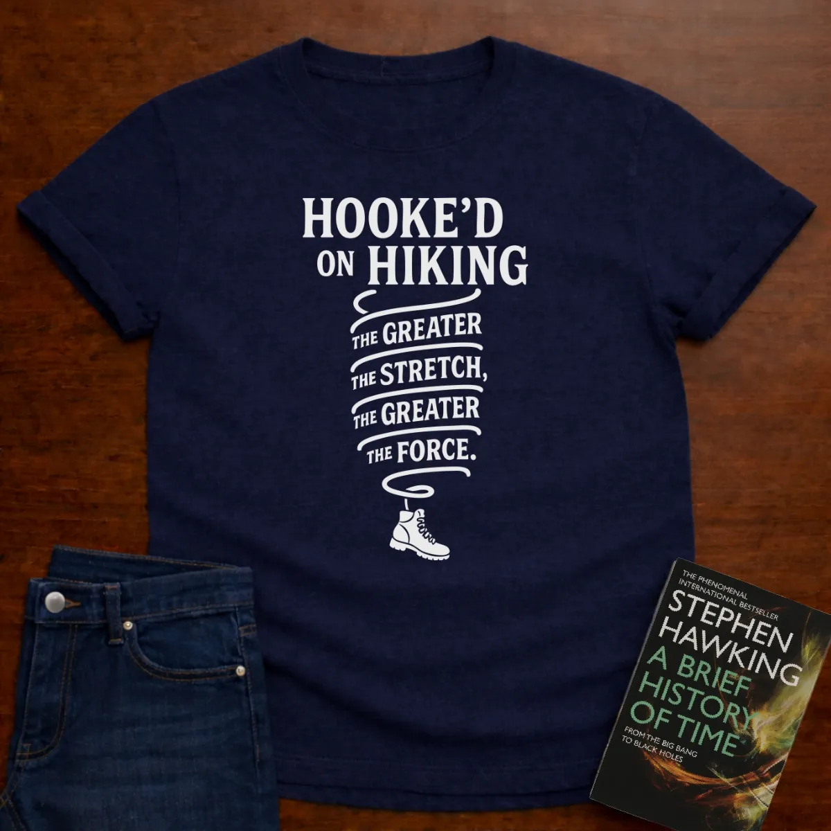 "Hooke'd on Hiking" - Premium Physics Shirt in Navy