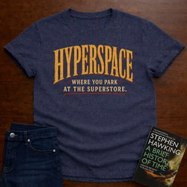 Hyperspace: Where You Park At The Superstore. T-Shirt in Heather Navy