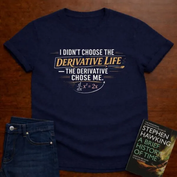 I Didn’t Choose The Derivative Life — The Derivative Chose Me. T-Shirt in Navy