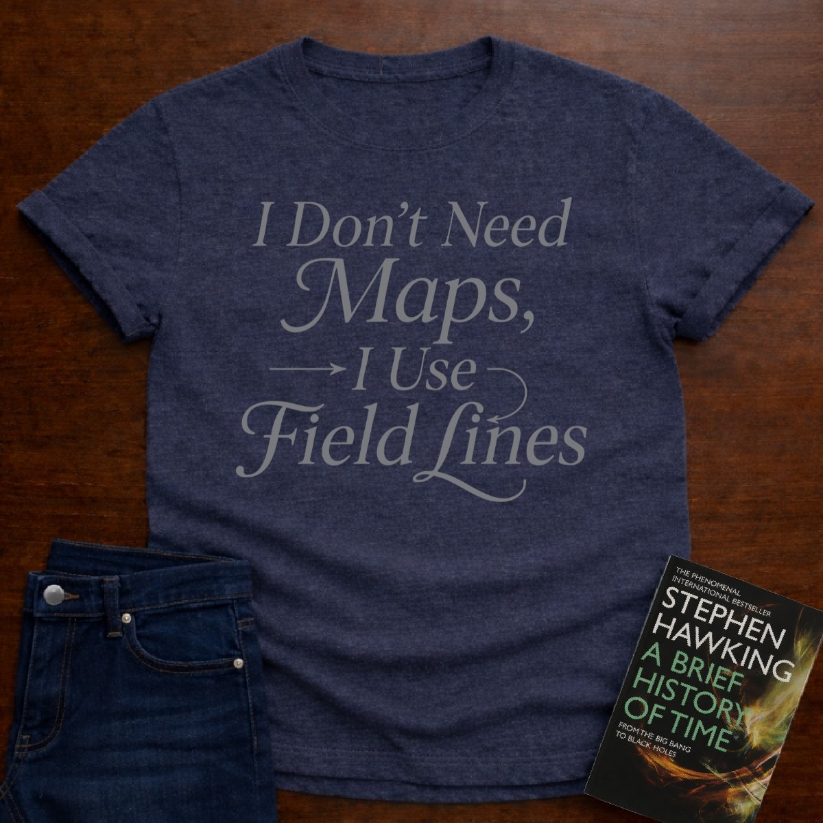 "I use Field Lines" - Premium Physics Shirt – Heather Navy