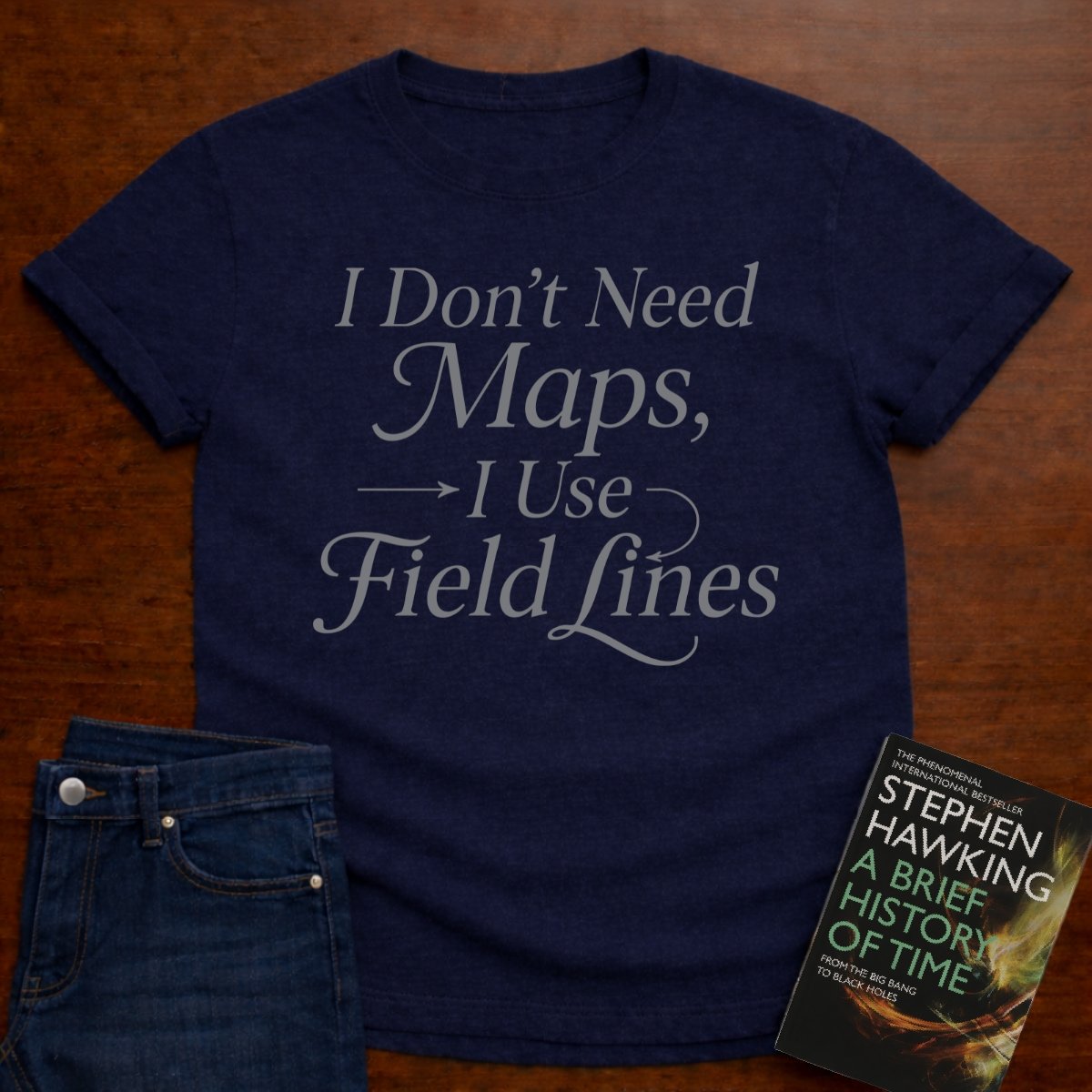 "I use Field Lines" - Premium Physics Shirt – Navy