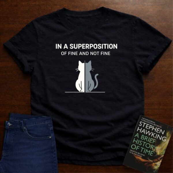 IN A SUPERPOSITION OF FINE AND NOT FINE T-SHIRT – Black