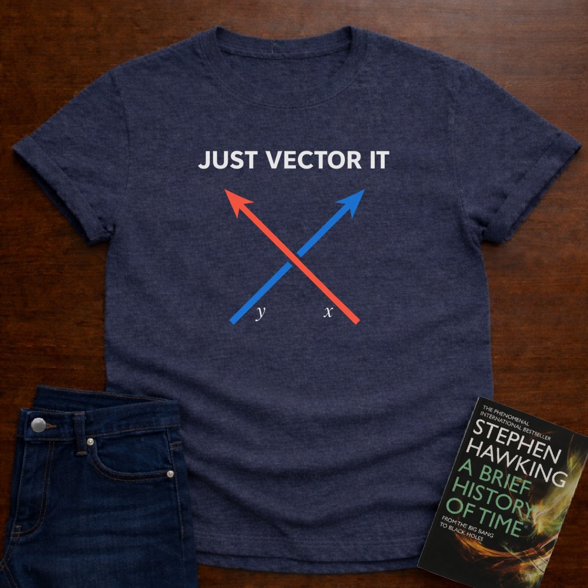 JUST VECTOR IT. T-SHIRT – Heather Navy