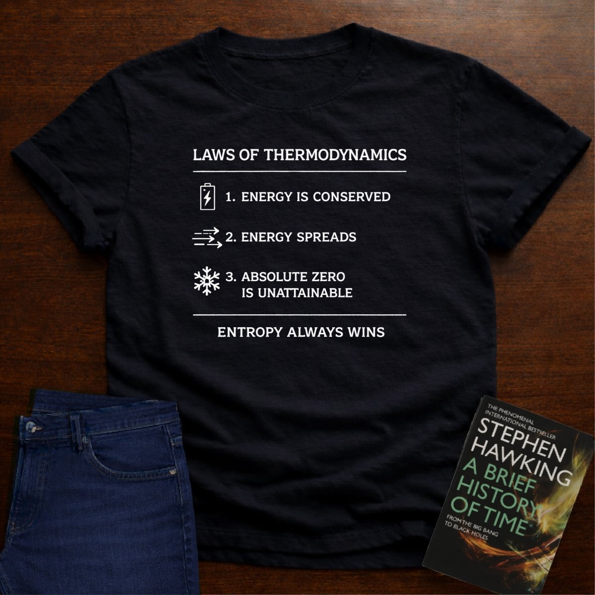 LAWS OF THERMODYNAMICS T-SHIRT – Black