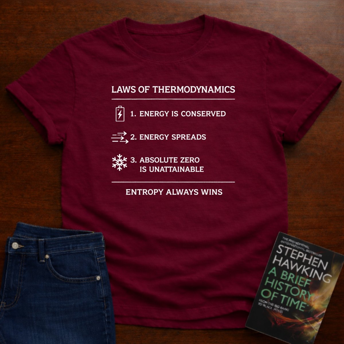 LAWS OF THERMODYNAMICS T-SHIRT – Cardinal Red
