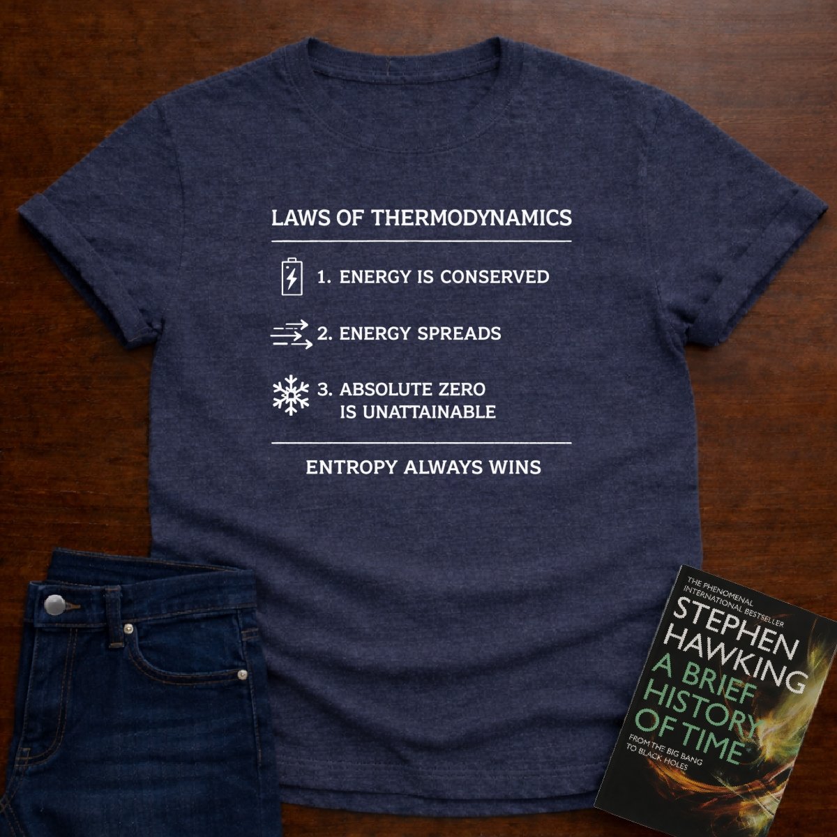 LAWS OF THERMODYNAMICS T-SHIRT – Heather Navy