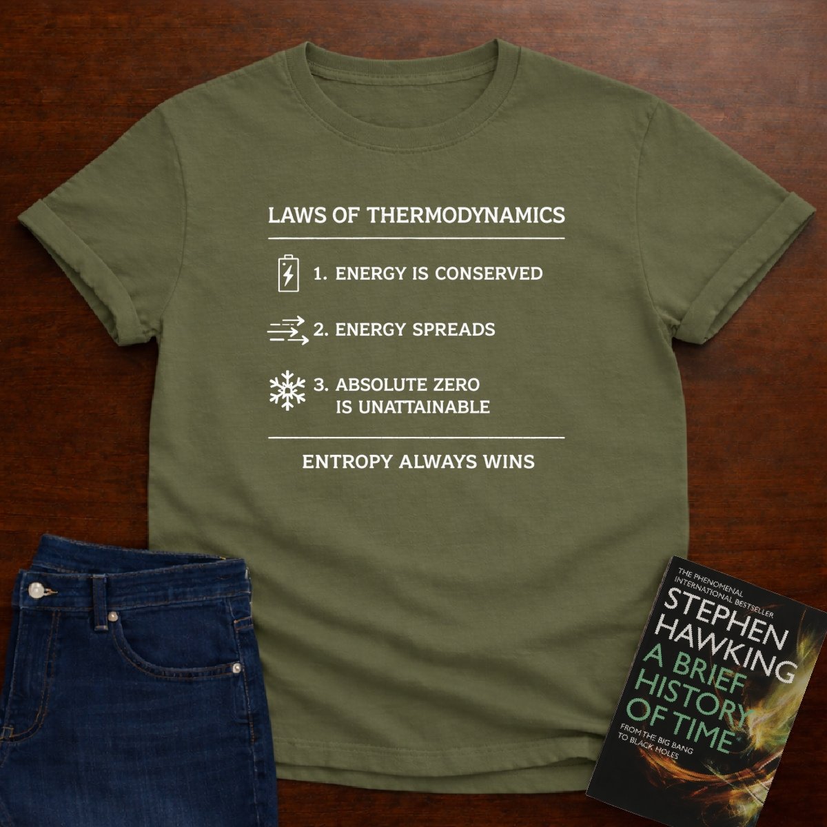 LAWS OF THERMODYNAMICS T-SHIRT – Military Green