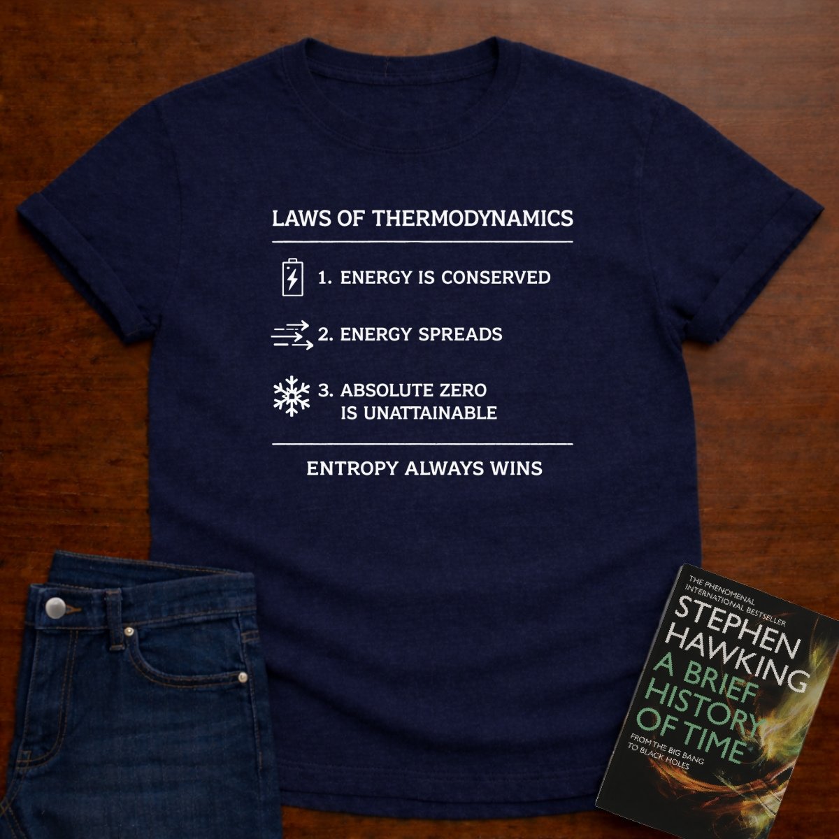 LAWS OF THERMODYNAMICS T-SHIRT – Navy