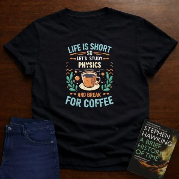 Life Is Short, So Let's Study Physics T-Shirt in Black
