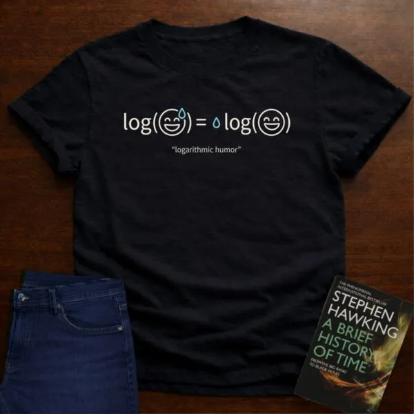 Logarithmic Emoji. T-Shirt in Black