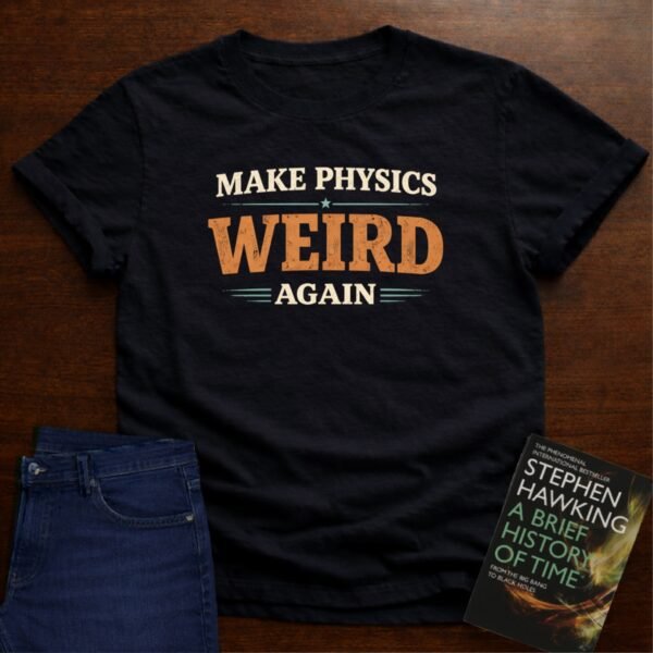 MAKE PHYSICS WEIRD AGAIN T-SHIRT – Black