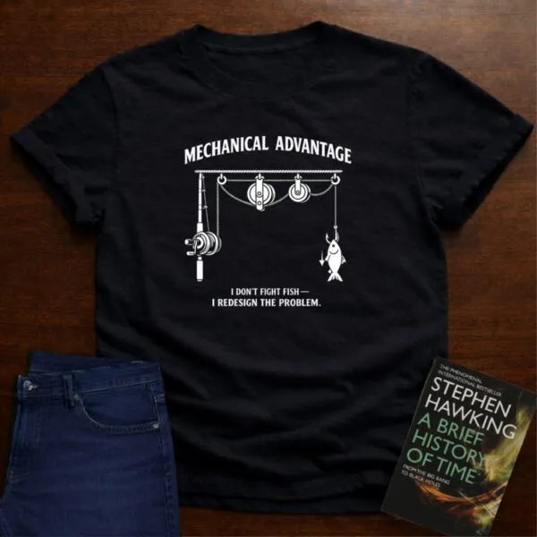 Mechanical Advantage - Physics T-Shirt in Black