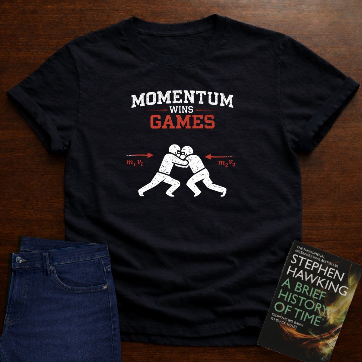 MOMENTUM WINS GAMES T-SHIRT – Black