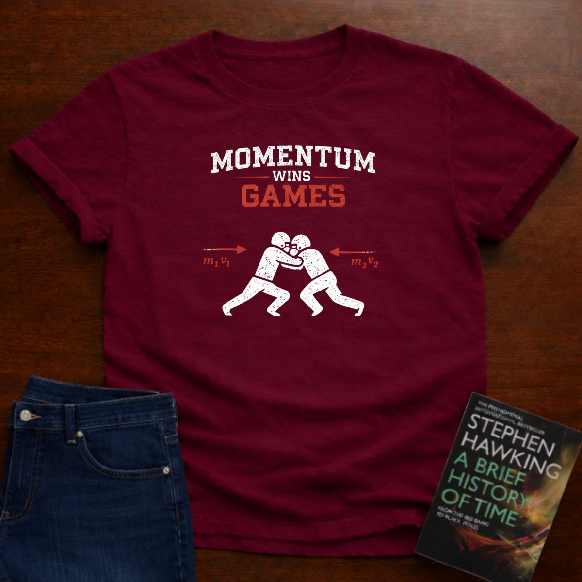MOMENTUM WINS GAMES T-SHIRT – Cardinal Red