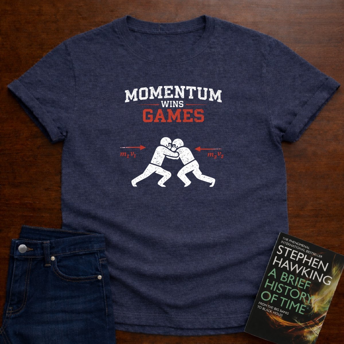 MOMENTUM WINS GAMES T-SHIRT – Heather Navy