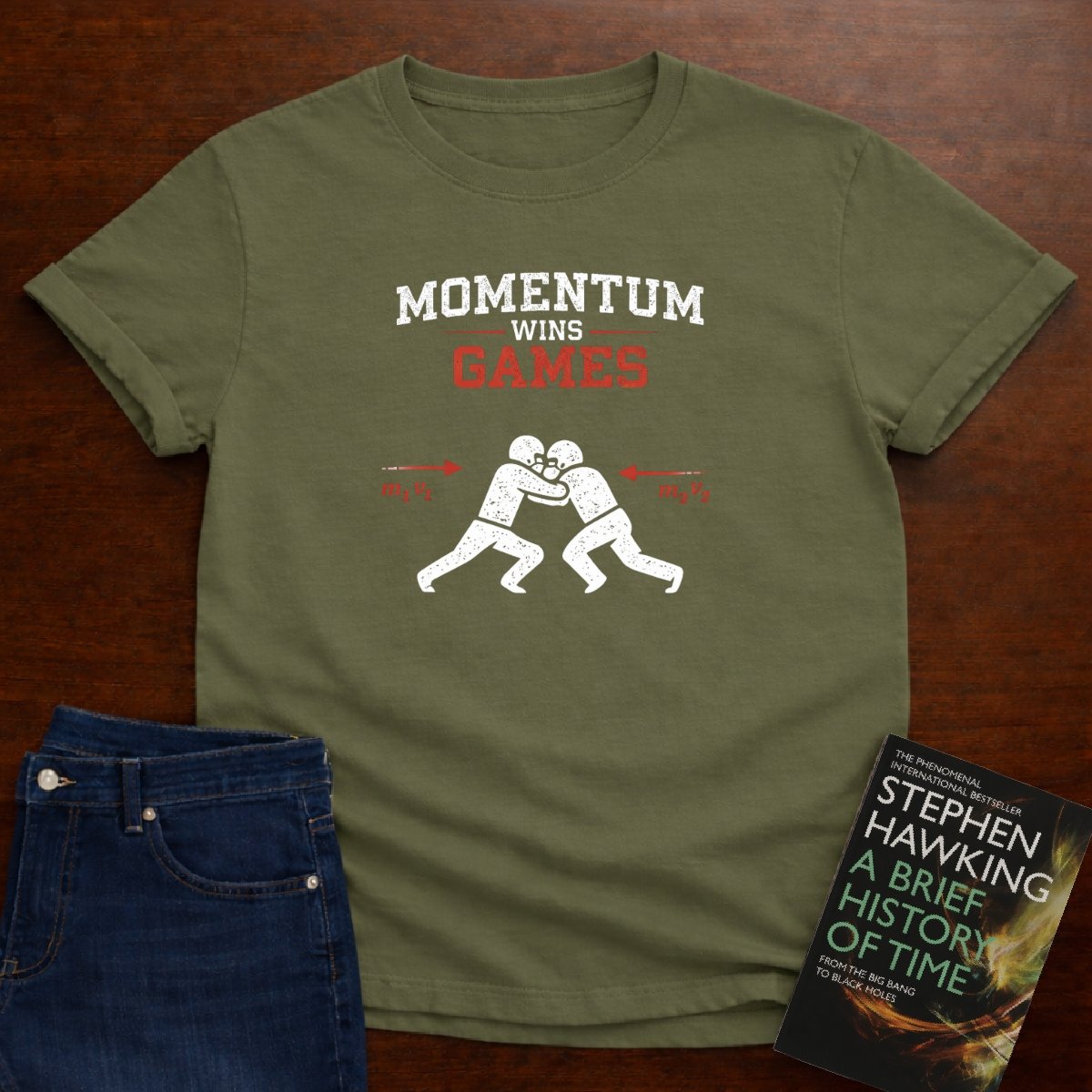 MOMENTUM WINS GAMES T-SHIRT – Military Green