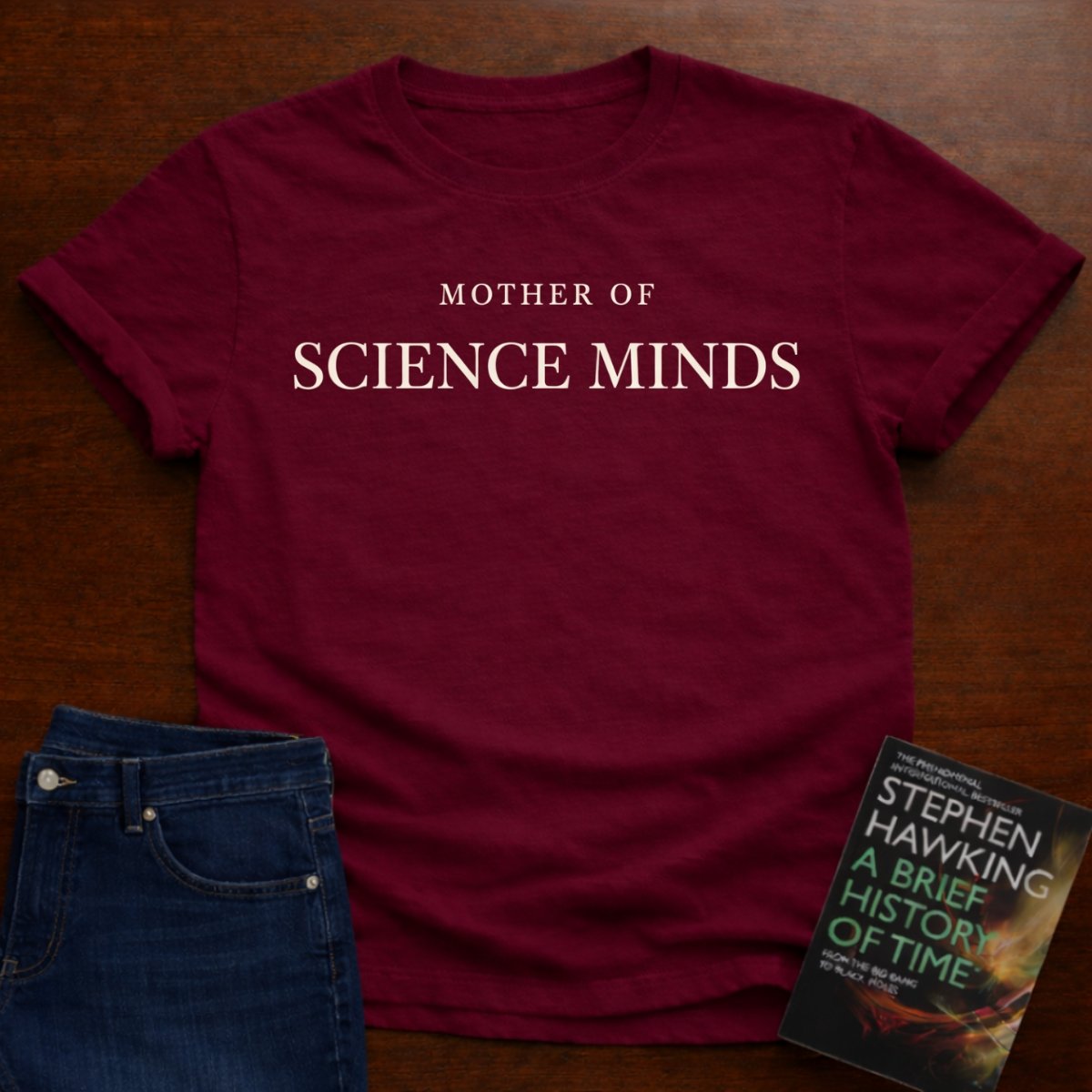 MOTHER OF SCIENCE MINDS. T-SHIRT – Cardinal Red