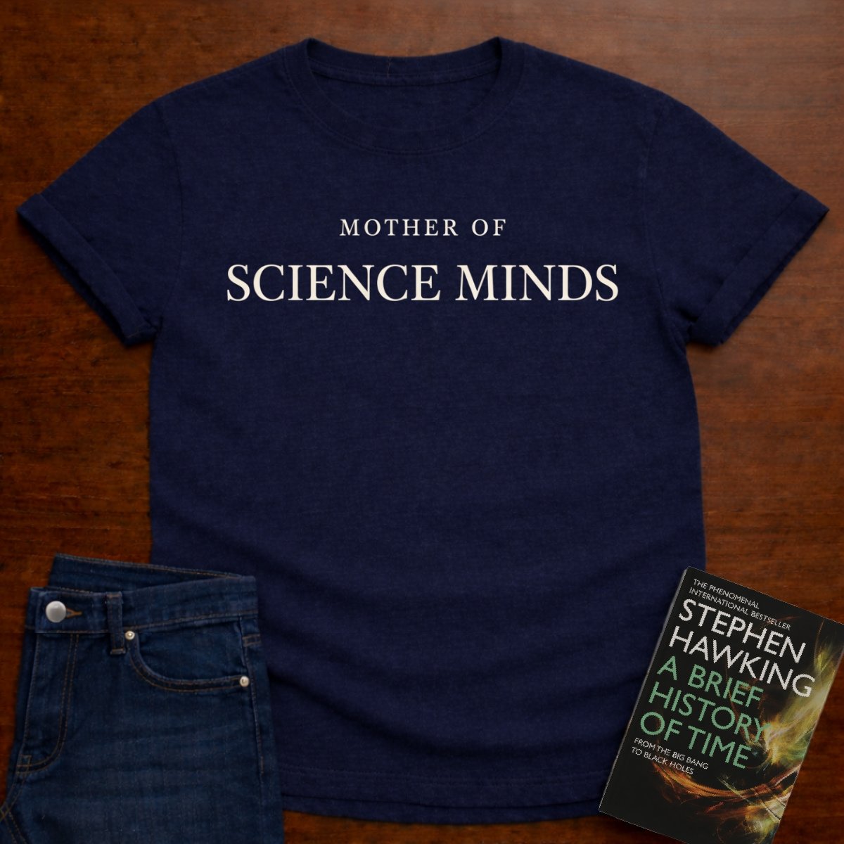 MOTHER OF SCIENCE MINDS. T-SHIRT – Navy