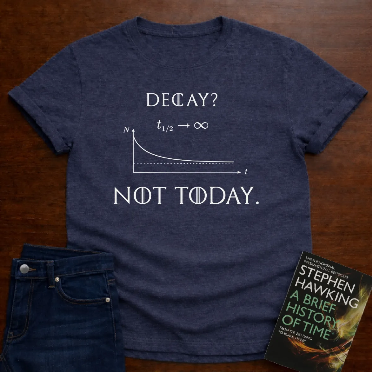 Not Today. T-Shirt in Heather Navy