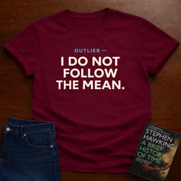 Outlier — I Do Not Follow The Mean. T-Shirt in Cardinal Red